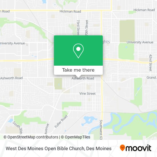 West Des Moines Open Bible Church map