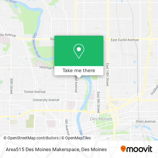 Area515 Des Moines Makerspace map