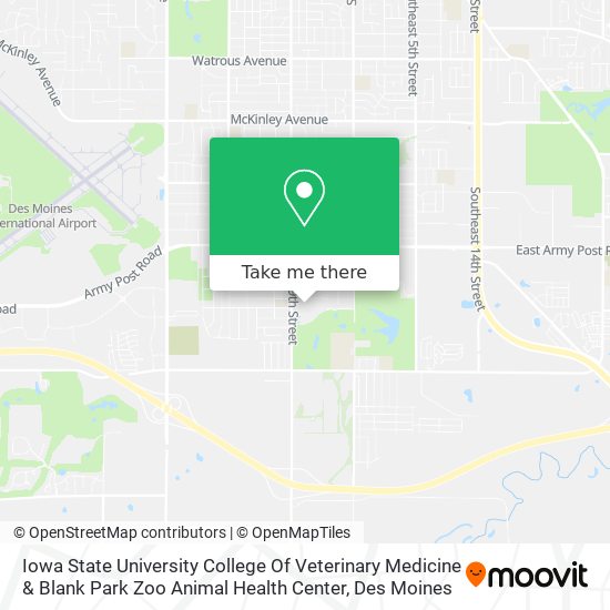 Mapa de Iowa State University College Of Veterinary Medicine & Blank Park Zoo Animal Health Center