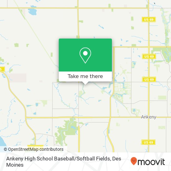 Ankeny High School Baseball / Softball Fields map