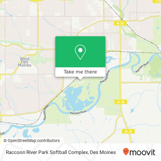 Raccoon River Park Softball Complex map