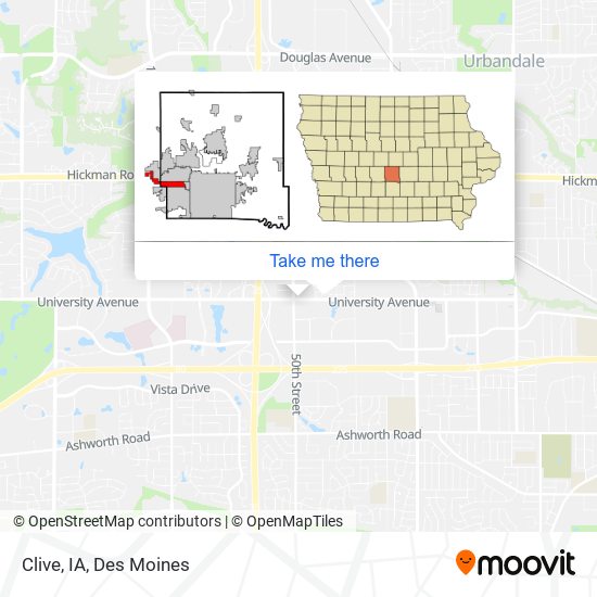 Clive, IA map