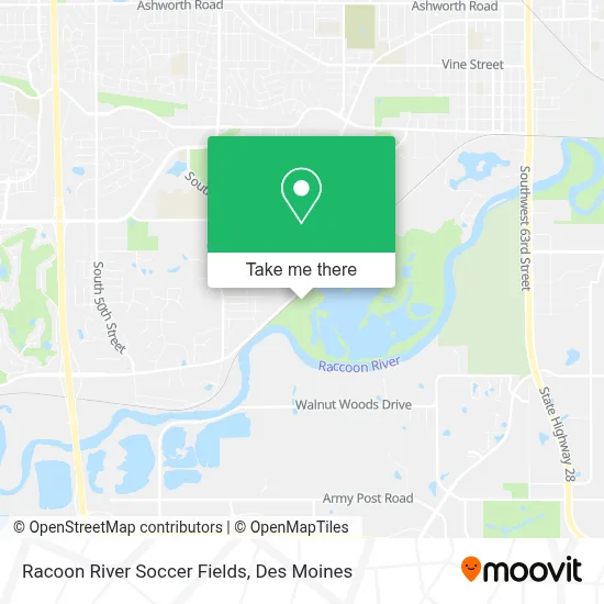 Racoon River Soccer Fields map