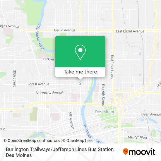 Mapa de Burlington Trailways / Jefferson Lines Bus Station