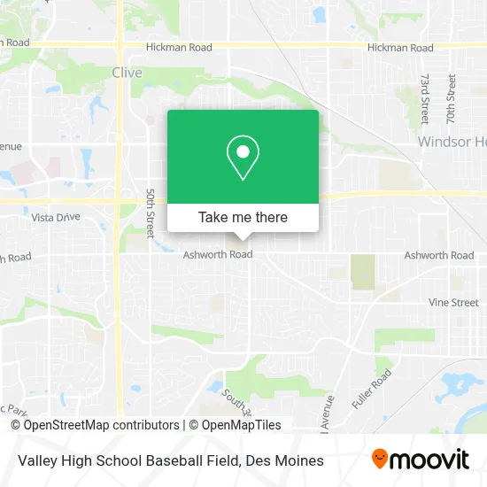Valley High School Baseball Field map
