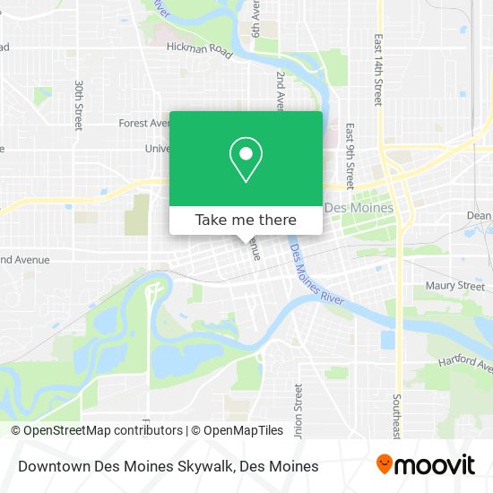 Downtown Des Moines Skywalk map