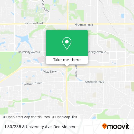 I-80/235 & University Ave map