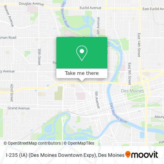 I-235 (IA) (Des Moines Downtown Expy) map