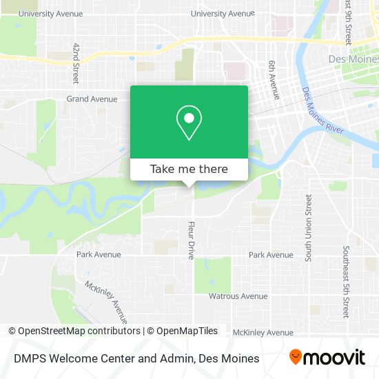 DMPS Welcome Center and Admin map