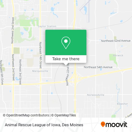Animal Rescue League of Iowa map