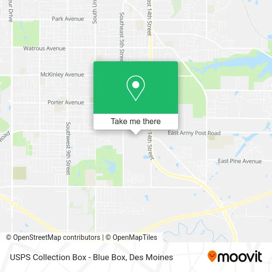 USPS Collection Box - Blue Box map