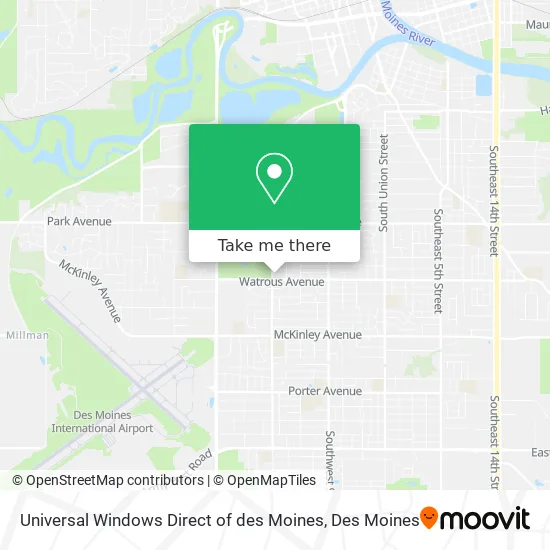 Universal Windows Direct of des Moines map
