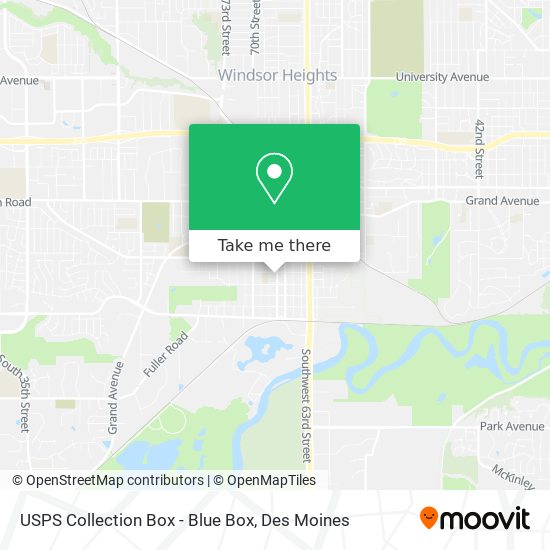 Mapa de USPS Collection Box - Blue Box