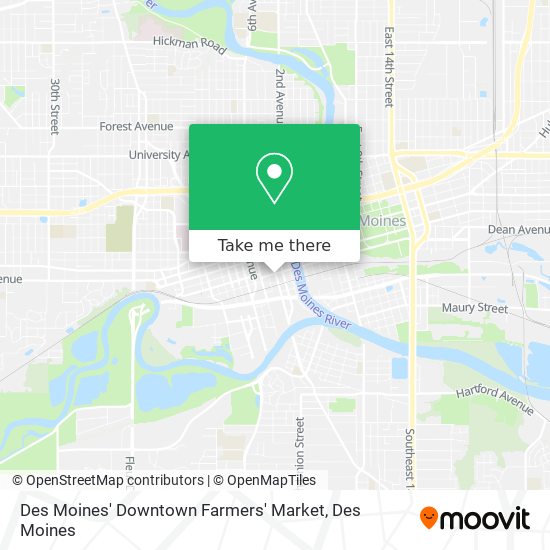 Des Moines' Downtown Farmers' Market map