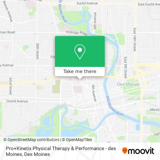 Pro+Kinetix Physical Therapy & Performance - des Moines map