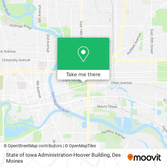 State of Iowa Administration-Hoover Building map