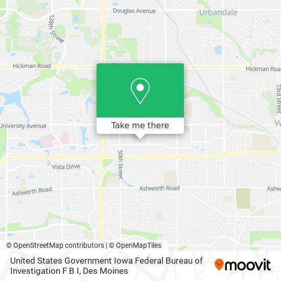 United States Government Iowa Federal Bureau of Investigation F B I map