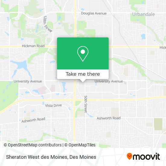 Sheraton West des Moines map