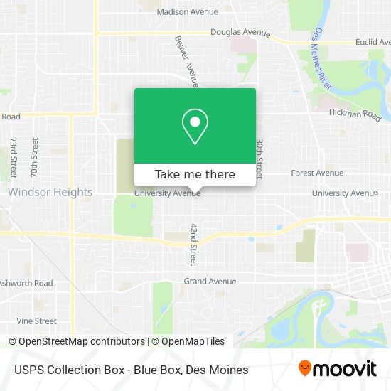 USPS Collection Box - Blue Box map