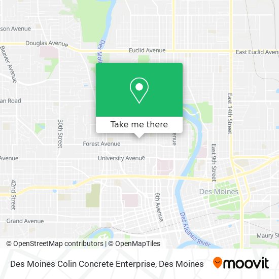 Mapa de Des Moines Colin Concrete Enterprise
