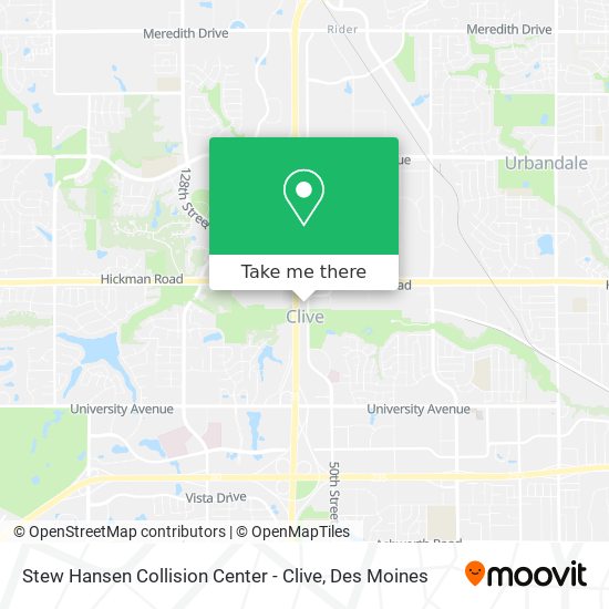 Stew Hansen Collision Center - Clive map