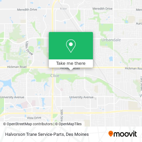 Mapa de Halvorson Trane Service-Parts