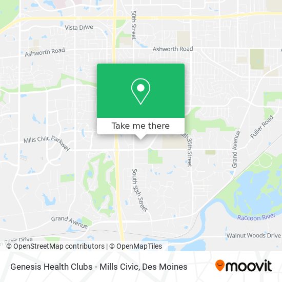 Genesis Health Clubs - Mills Civic map