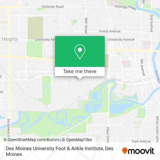 Des Moines University Foot & Ankle Institute map