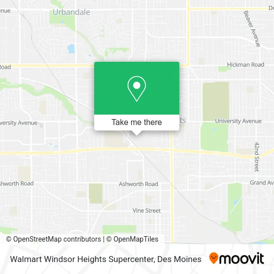 Walmart Windsor Heights Supercenter map