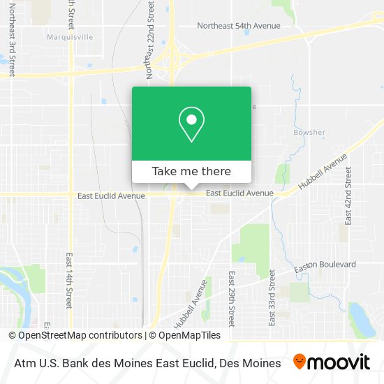 Atm U.S. Bank des Moines East Euclid map