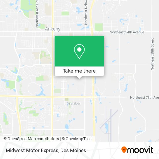 Mapa de Midwest Motor Express