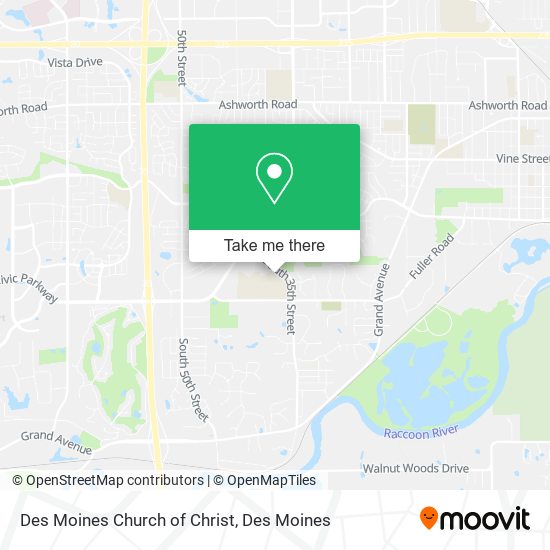 Des Moines Church of Christ map