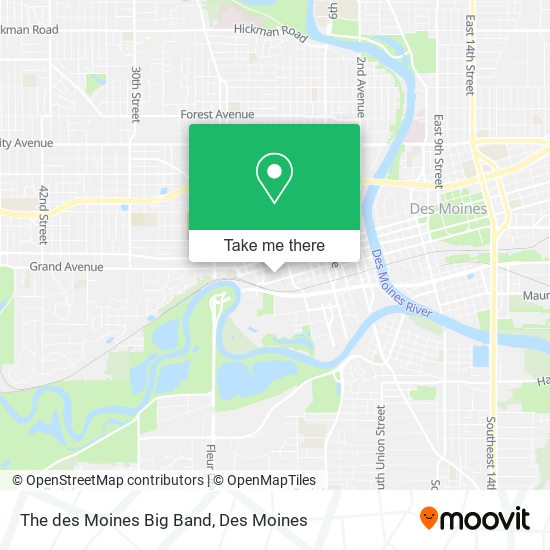 The des Moines Big Band map