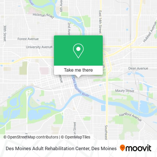 Des Moines Adult Rehabilitation Center map