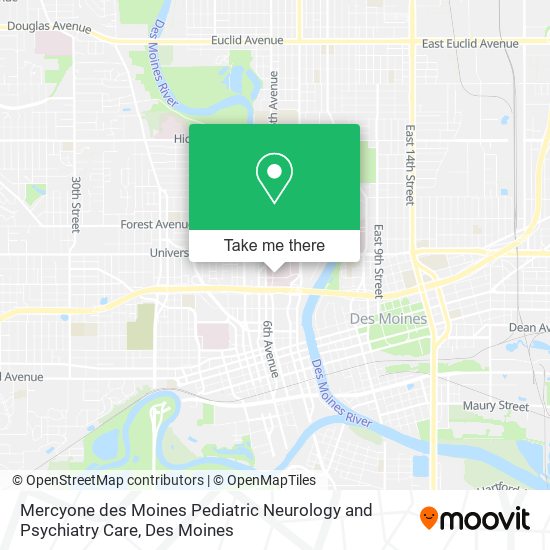 Mercyone des Moines Pediatric Neurology and Psychiatry Care map