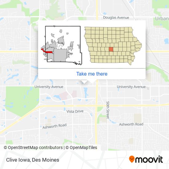 Clive Iowa map