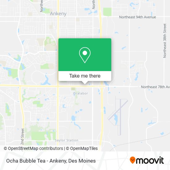 Mapa de Ocha Bubble Tea - Ankeny