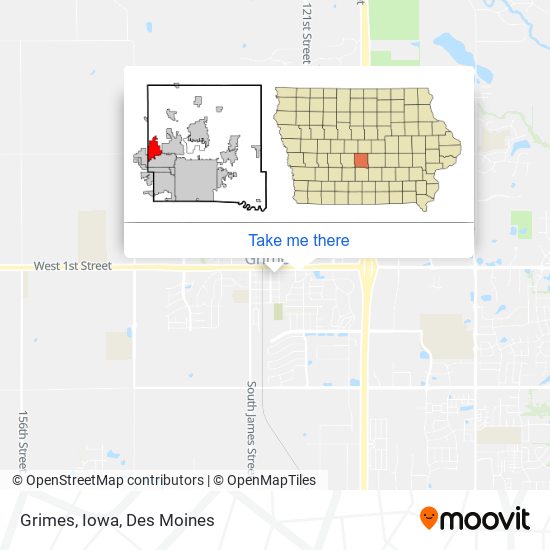 Mapa de Grimes, Iowa