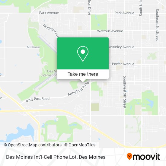 Des Moines Int'l-Cell Phone Lot map