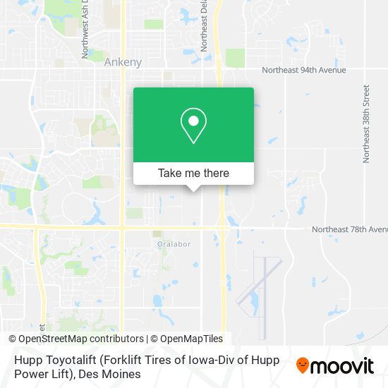 Mapa de Hupp Toyotalift (Forklift Tires of Iowa-Div of Hupp Power Lift)