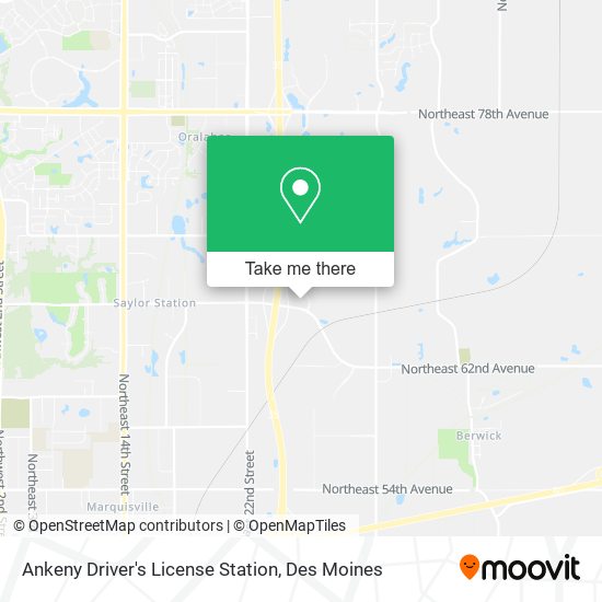 Ankeny Driver's License Station map