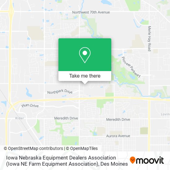 Mapa de Iowa Nebraska Equipment Dealers Association (Iowa NE Farm Equipment Association)