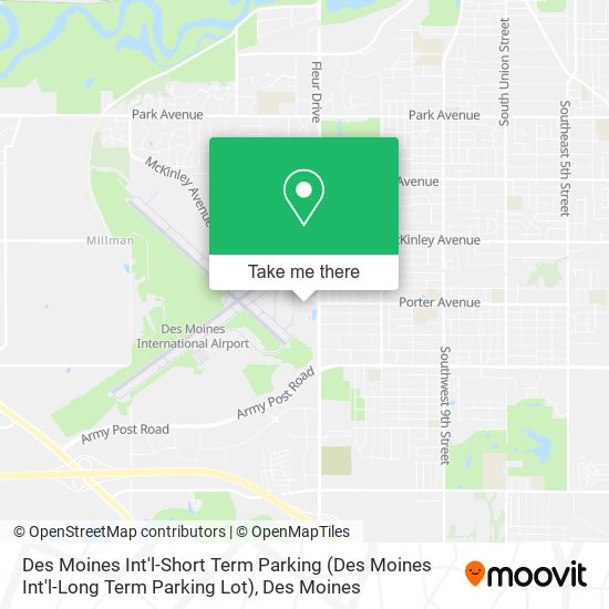 Mapa de Des Moines Int'l-Short Term Parking