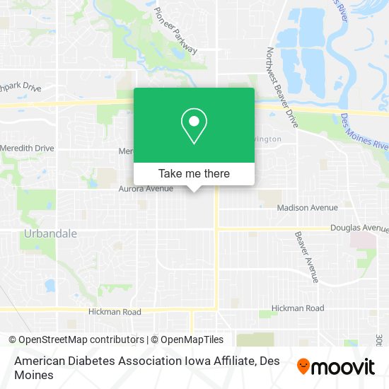 American Diabetes Association Iowa Affiliate map