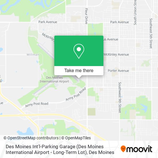 Mapa de Des Moines Int'l-Parking Garage (Des Moines International Airport - Long-Term Lot)