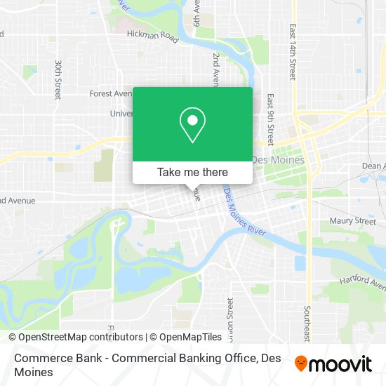 Commerce Bank - Commercial Banking Office map