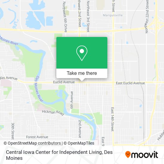 Central Iowa Center for Independent Living map