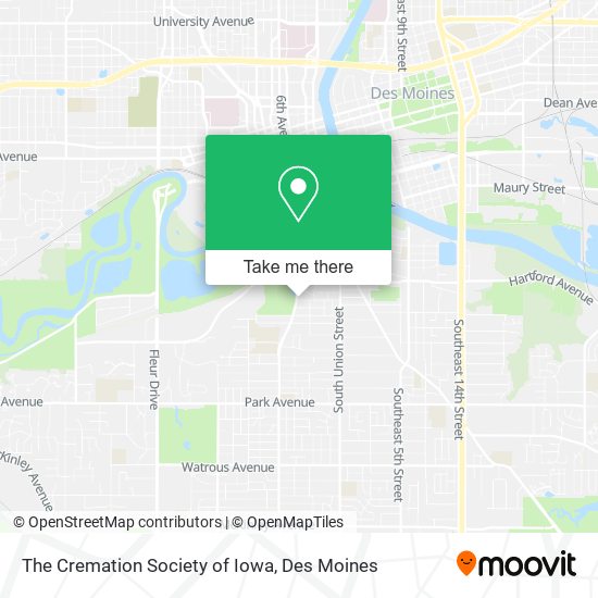 The Cremation Society of Iowa map