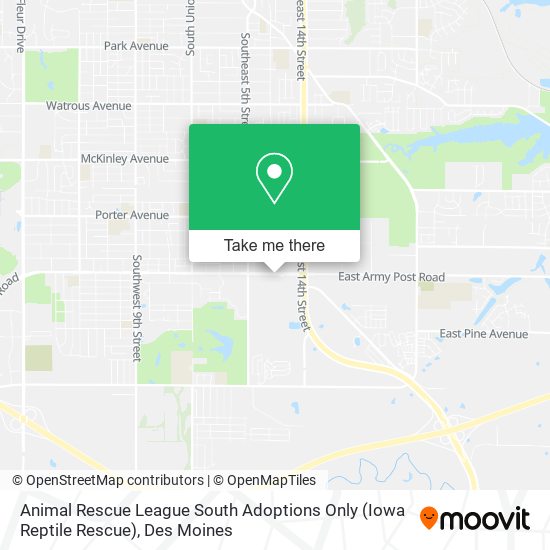 Animal Rescue League South Adoptions Only (Iowa Reptile Rescue) map