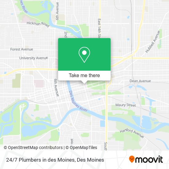 24/7 Plumbers in des Moines map